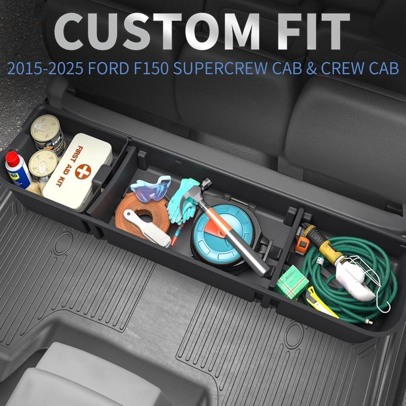 3-in-1 Under Seat Storage Box for 2015-2025 Ford F-150 F150 SuperCrew/Crew Cab