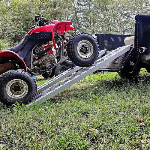 2pcs 6000lbs 60" x 12" Aluminum Trailer Ramps, Heavy Duty Loading Ramps for Car ATV Truck Auto Hauler with Knife & Hook Ends