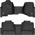 OEDRO Floor Mats Fit for 2007-2013 Chevy Silverado/GMC Sierra 1500 Crew Cab & 2007-2014 Chevy Silverado/GMC Sierra 2500HD/3500 HD Crew Cab Black TPE Includes 1st and 2nd Row: Full Set Liners Car Rug Car Interior Durable Truck