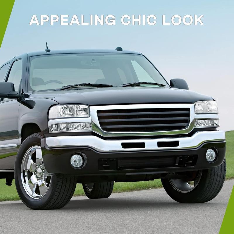 AUTOSAVER88 Headlight Assembly Compatible with 99-06 GMC Sierra 1500 2500/01-06 Sierra 1500HD 2500HD 3500/2007 Sierra 1500 1500HD 2500HD 3500 Classic / 00-06 GMC Yukon XL Headlamp Chrome Housing